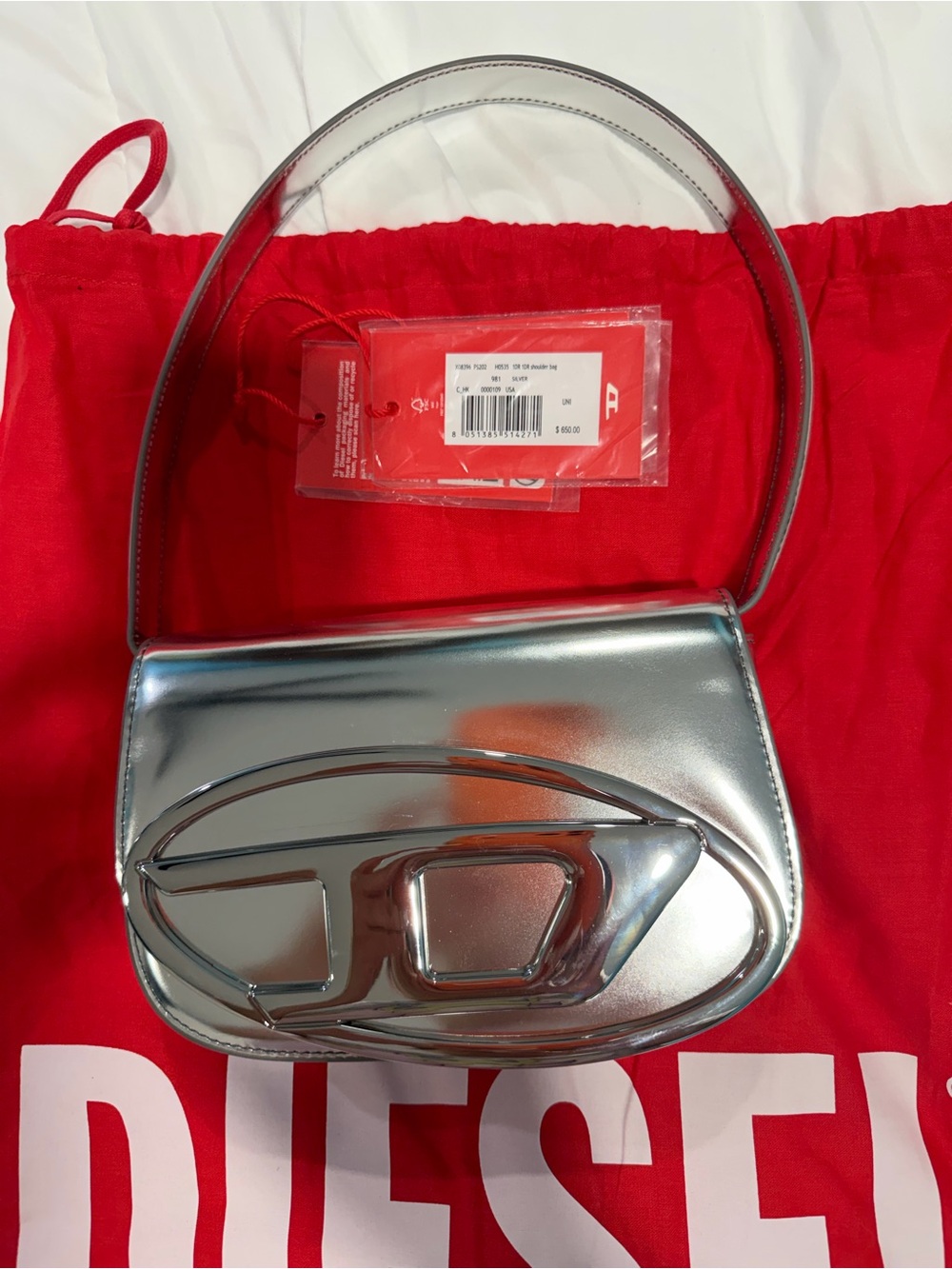 Diesel silver 1DR - iconic shoulder bag